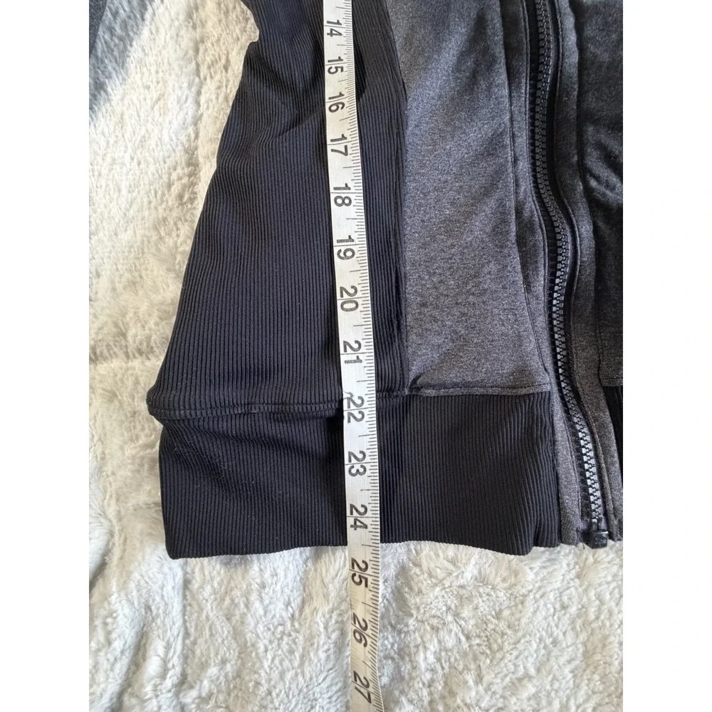Lululemon‎ Dance Studio Jacket Womens 4 Black Hooded Full Zip Thumbholes